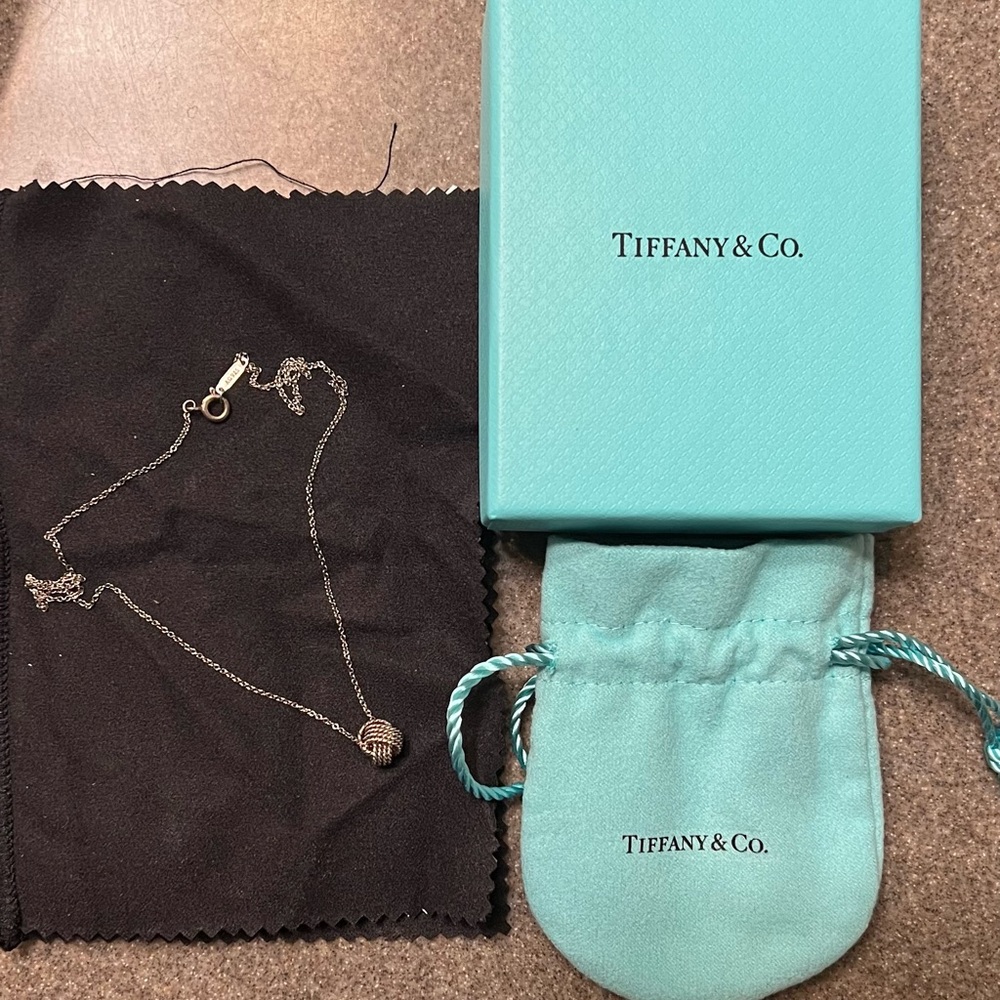 Tiffany & Co. Silver Pendant Necklace with Blue Box